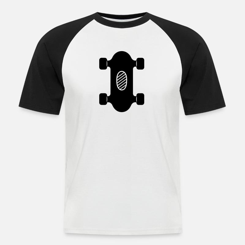 skateboard - Men's Baseball T-Shirt - white/black