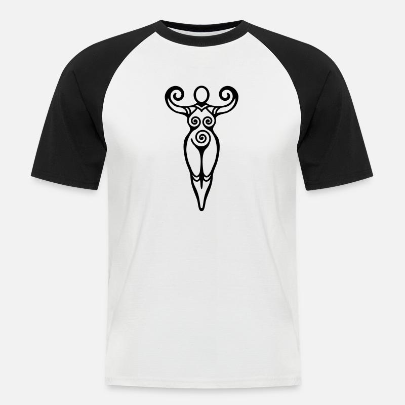 goddess - Männer Baseball-T-Shirt - Weiß/Schwarz