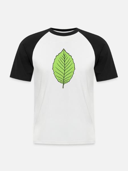 foresta di disegno di clip art di forma dell'albero pianta foglia di faggio - Maglia da baseball a manica corta da uomo - bianco/nero