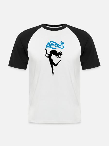 Sublima - Tänzerin - Männer Baseball-T-Shirt - Weiß/Schwarz