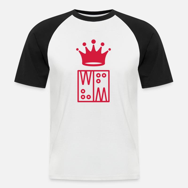 Backgammon / Spiel / Player / Schach - Männer Baseball-T-Shirt - Weiß/Schwarz