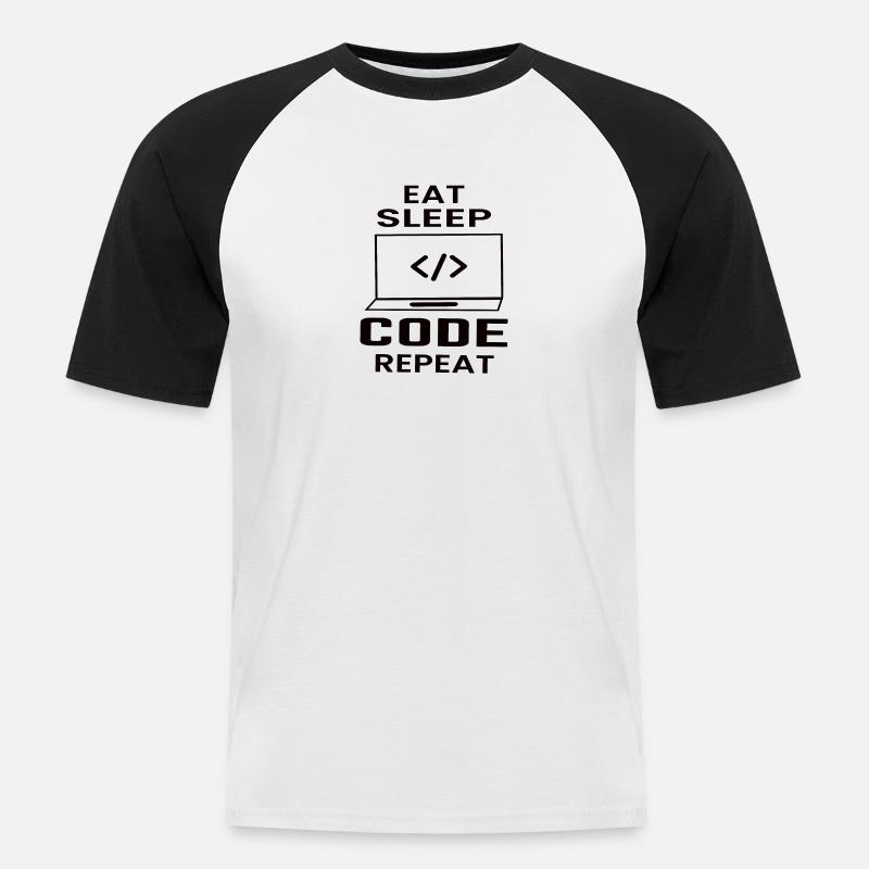 Softwareentwickler Programmierer Geschenk - Männer Baseball-T-Shirt - Weiß/Schwarz