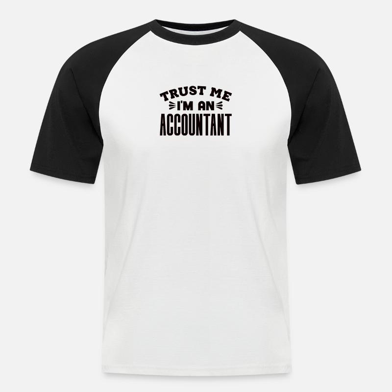 Profession comptable Comptable financier Comptable - T-shirt baseball manches courtes Homme - blanc/noir