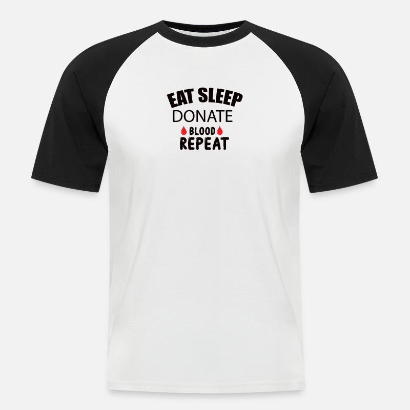 Blutspende Blutspenden Blutspender - Männer Baseball-T-Shirt - Weiß/Schwarz