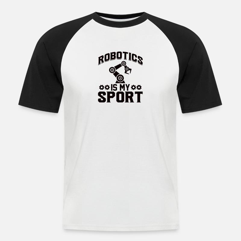 Roboter Programmierer Automatisierungstechniker - Männer Baseball-T-Shirt - Weiß/Schwarz