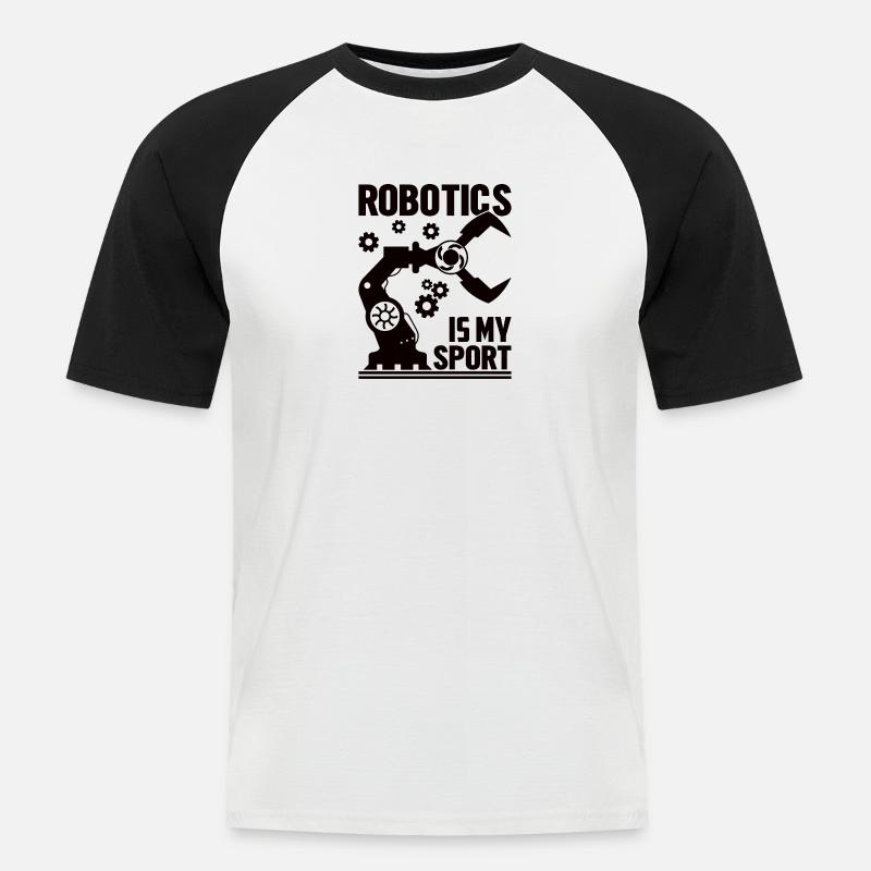 Roboter Programmierer Automatisierungstechniker - Männer Baseball-T-Shirt - Weiß/Schwarz