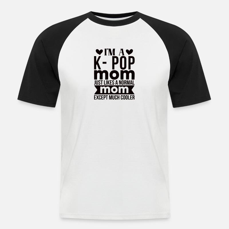 K-Pop Kpop Mama Geschenkidee - Männer Baseball-T-Shirt - Weiß/Schwarz