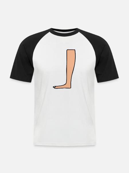 Leg Heiroglyph - Men's Baseball T-Shirt - white/black