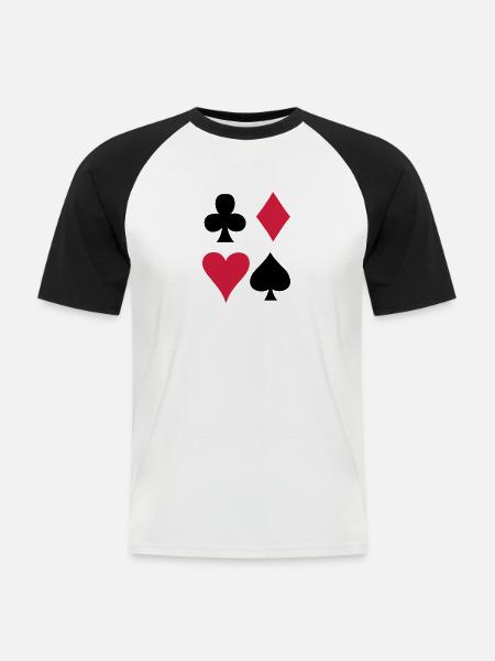 Card game - Playing Card - Men's Baseball T-Shirt - white/black