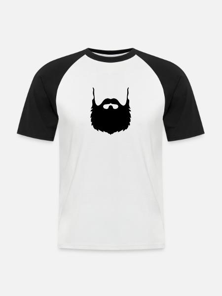 Bart - Beard - Moustache - Men's Baseball T-Shirt - white/black