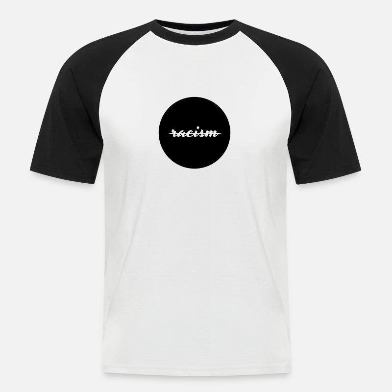 no racism - Männer Baseball-T-Shirt - Weiß/Schwarz