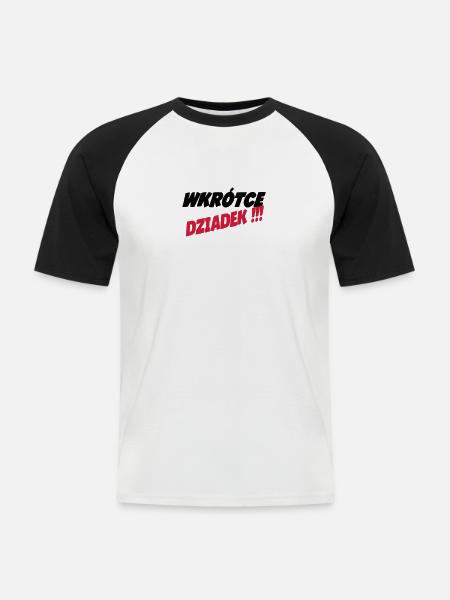 Dziadek - Men's Baseball T-Shirt - white/black