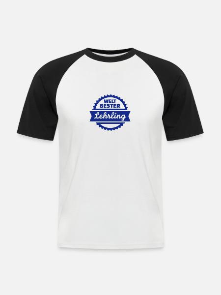 Lehrling - Männer Baseball-T-Shirt - Weiß/Schwarz