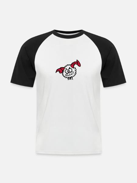 Kugell Widder - Männer Baseball-T-Shirt - Weiß/Schwarz