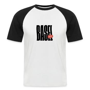 Basel - Männer Baseball-T-Shirt - Weiß/Schwarz - Vorne - Nik (191cm)