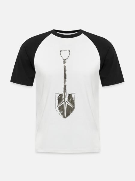 Schaufel-Icon Gartenwerkzeug - Männer Baseball-T-Shirt - Weiß/Schwarz