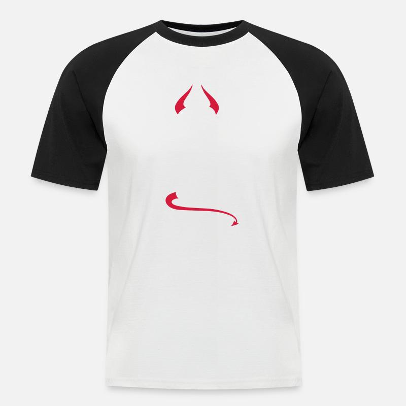 Devils Paragraph - Männer Baseball-T-Shirt - Weiß/Schwarz