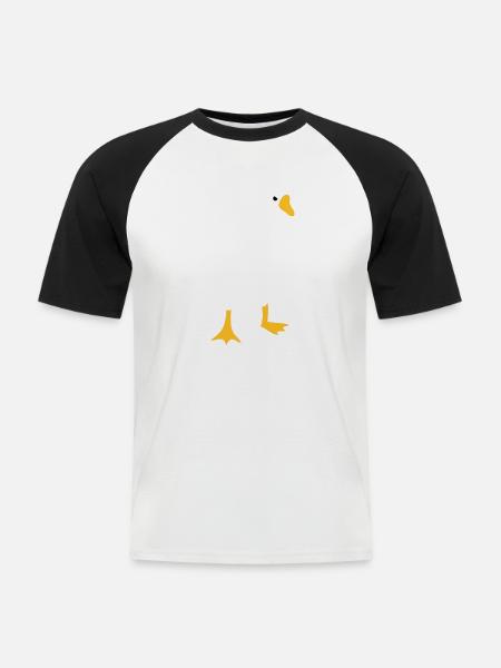MEGET vred hvid gås - Kortærmet herre-baseballshirt - hvid/sort