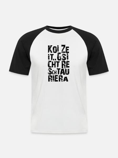 Gsicht reschtauriera - Männer Baseball-T-Shirt - Weiß/Schwarz