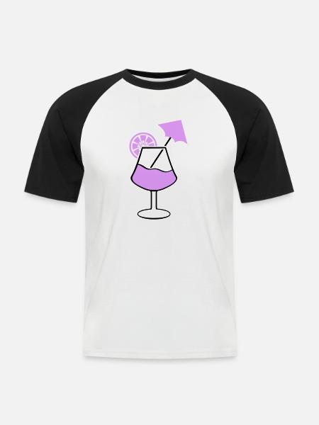 Cocktail 001 - Men's Baseball T-Shirt - white/black