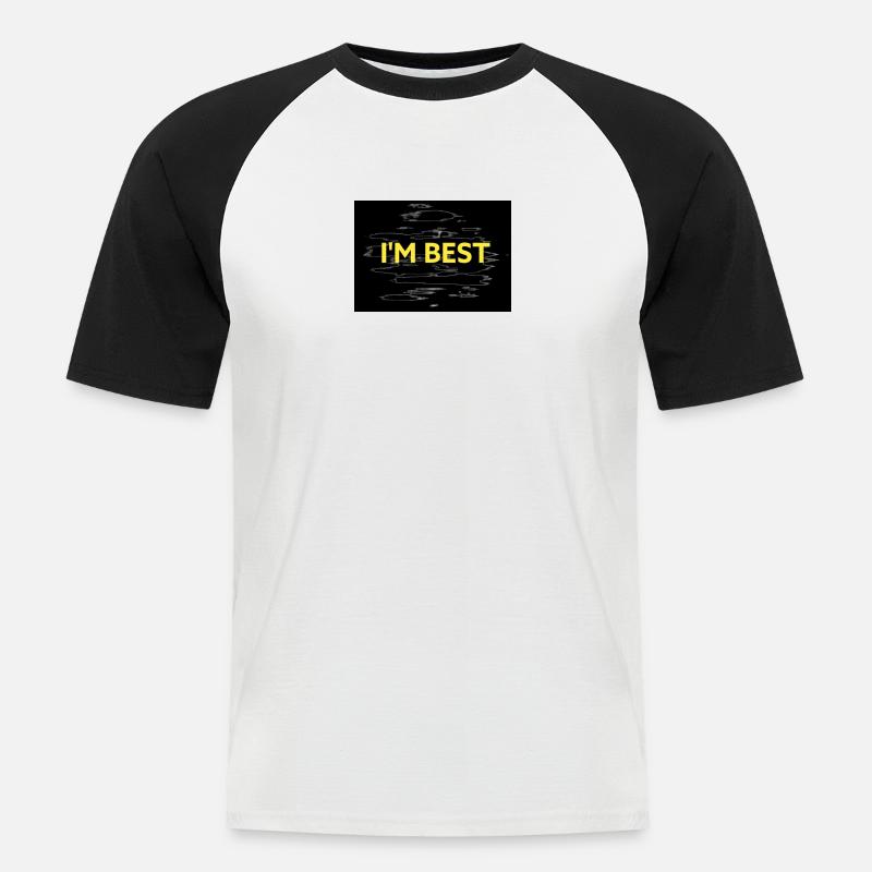 ICH BIN DER BESTE - Männer Baseball-T-Shirt - Weiß/Schwarz