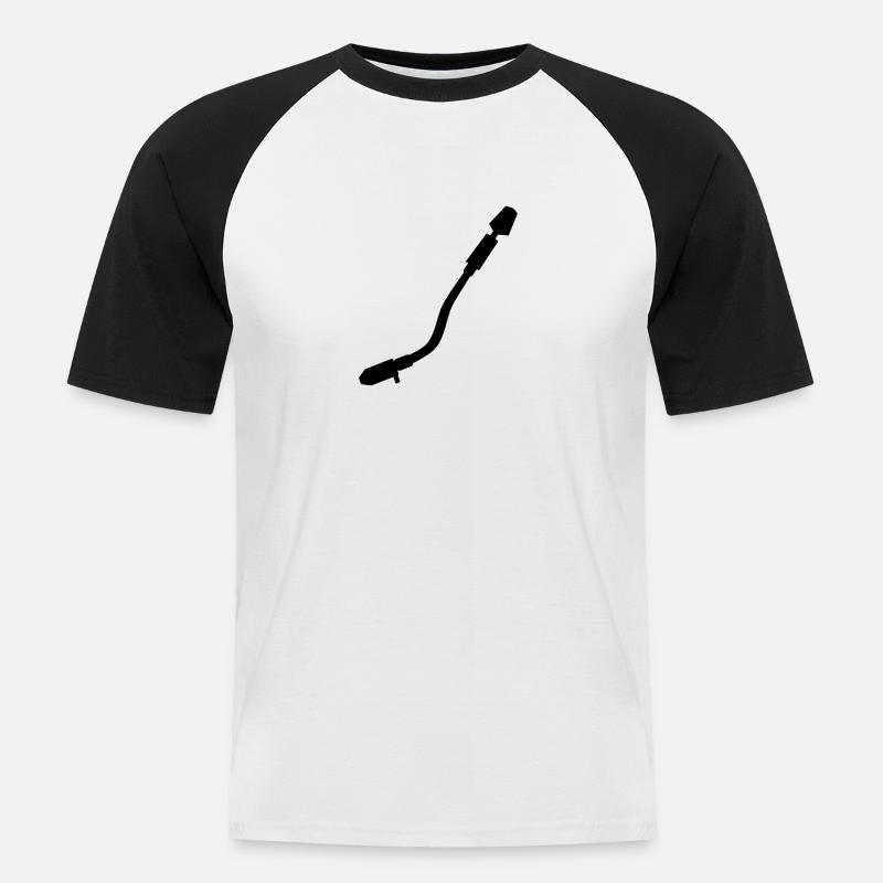 Turntable - Männer Baseball-T-Shirt - Weiß/Schwarz
