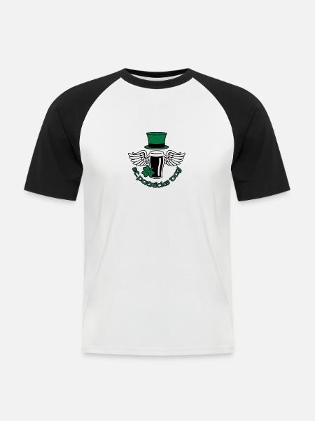 st_patricks_beer - Men's Baseball T-Shirt - white/black