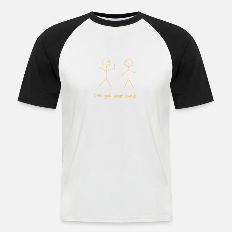 Got your back - Männer Baseball-T-Shirt - Weiß/Schwarz