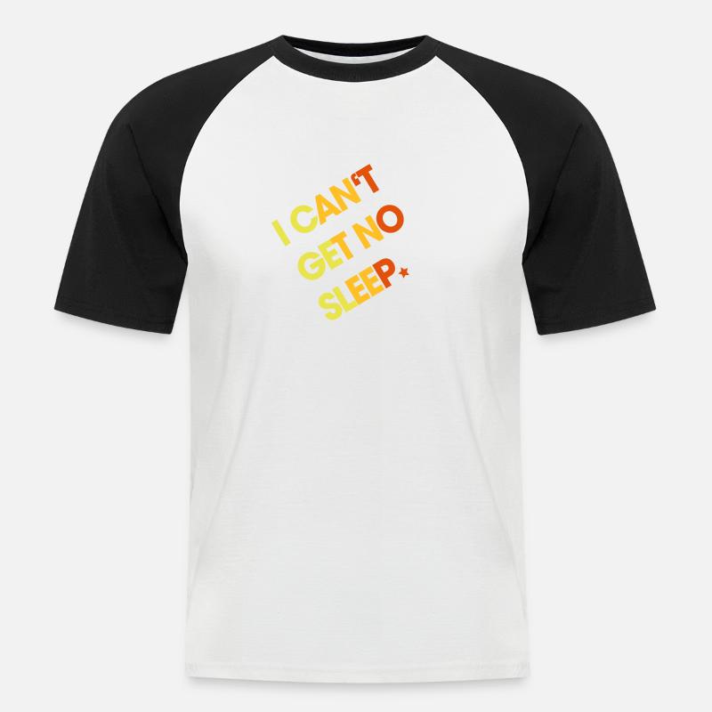 No Sleep - Männer Baseball-T-Shirt - Weiß/Schwarz
