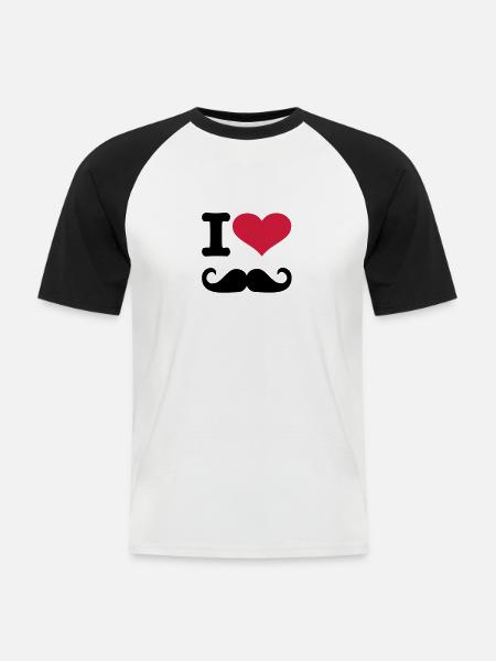 Mustache - Men's Baseball T-Shirt - white/black