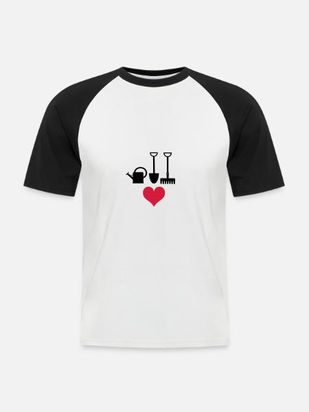 garden - Men's Baseball T-Shirt - white/black
