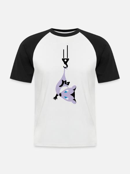 opossum - Männer Baseball-T-Shirt - Weiß/Schwarz