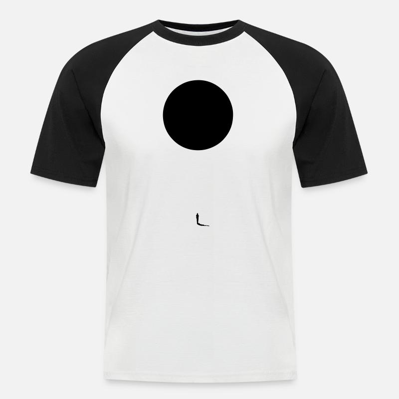 Black Sun - Männer Baseball-T-Shirt - Weiß/Schwarz