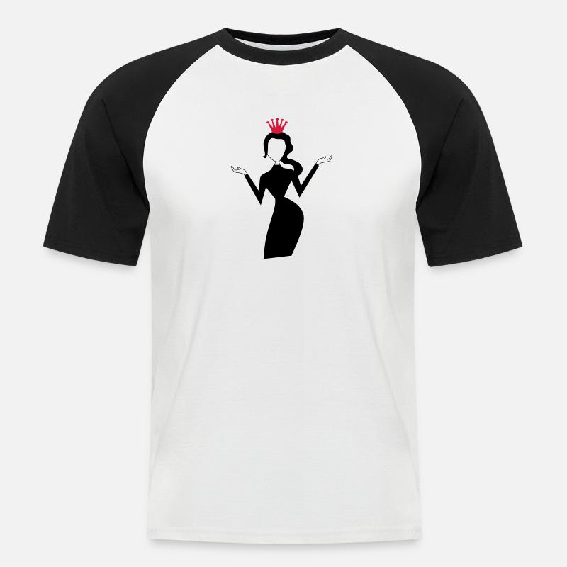 Topmodel - Männer Baseball-T-Shirt - Weiß/Schwarz