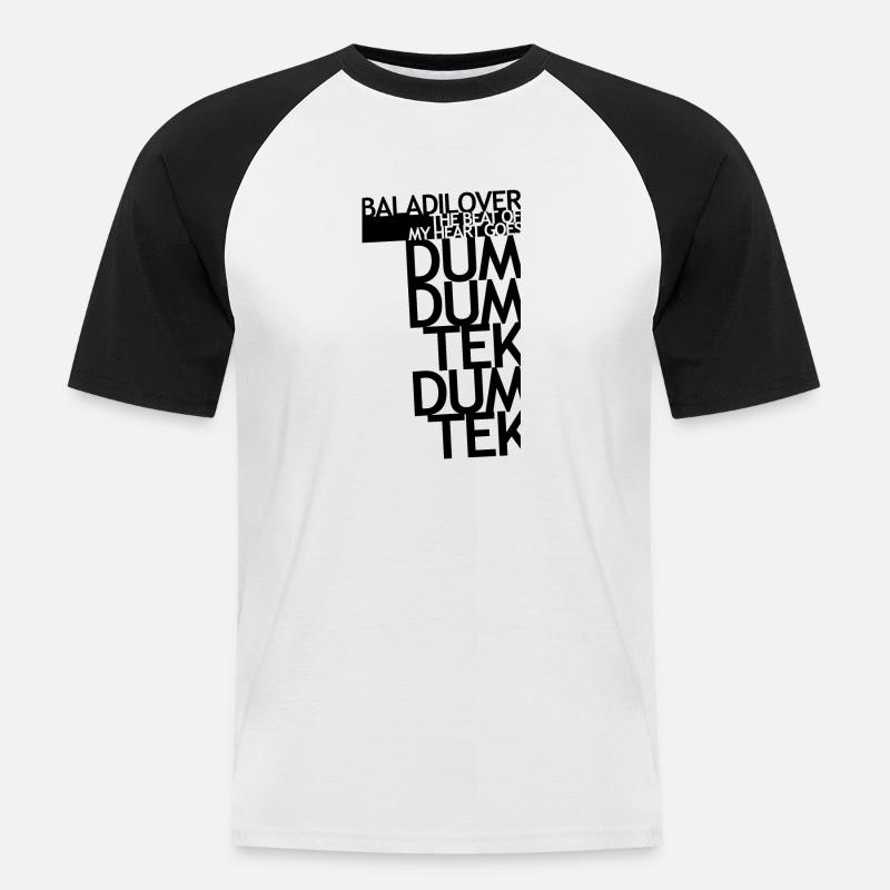 baladilover - Männer Baseball-T-Shirt - Weiß/Schwarz