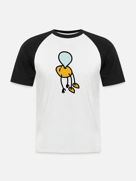 chewing_gum_man - Men's Baseball T-Shirt - white/black