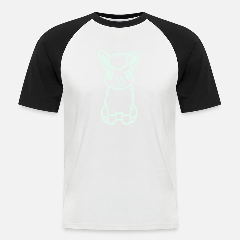 lama al paka comic - Männer Baseball-T-Shirt - Weiß/Schwarz