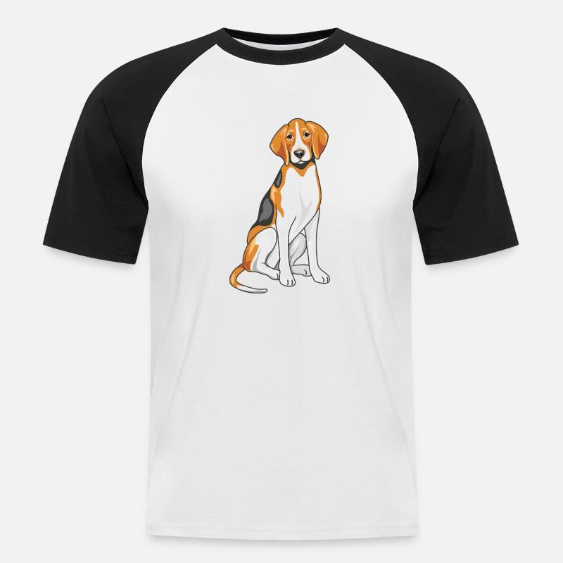 Foxhound assis - T-shirt baseball manches courtes Homme - blanc/noir