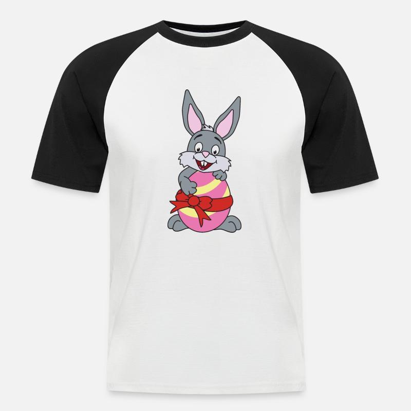 Easter motive Easter Easter bunny - Men's Baseball T-Shirt - white/black