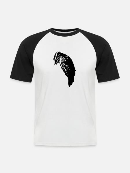 Black Crow Raabe - Men's Baseball T-Shirt - white/black