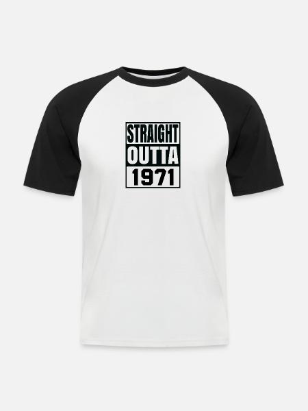 Straight Outta 1971 - Männer Baseball-T-Shirt - Weiß/Schwarz