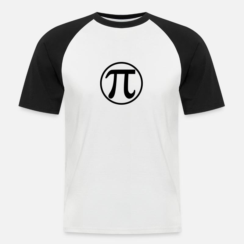 Pi - Männer Baseball-T-Shirt - Weiß/Schwarz