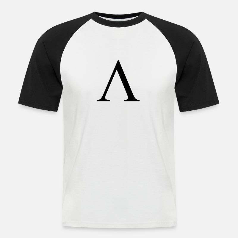 Lambda - Männer Baseball-T-Shirt - Weiß/Schwarz