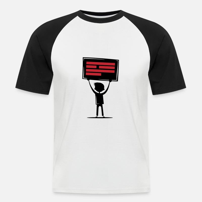Botschaft Demonstration - Männer Baseball-T-Shirt - Weiß/Schwarz
