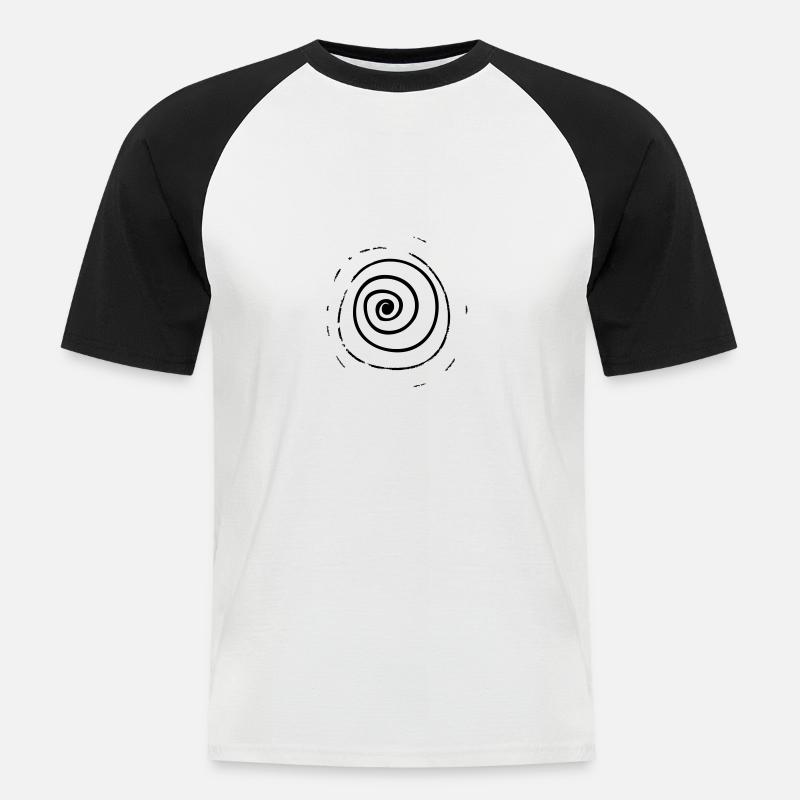 Spirale - Männer Baseball-T-Shirt - Weiß/Schwarz