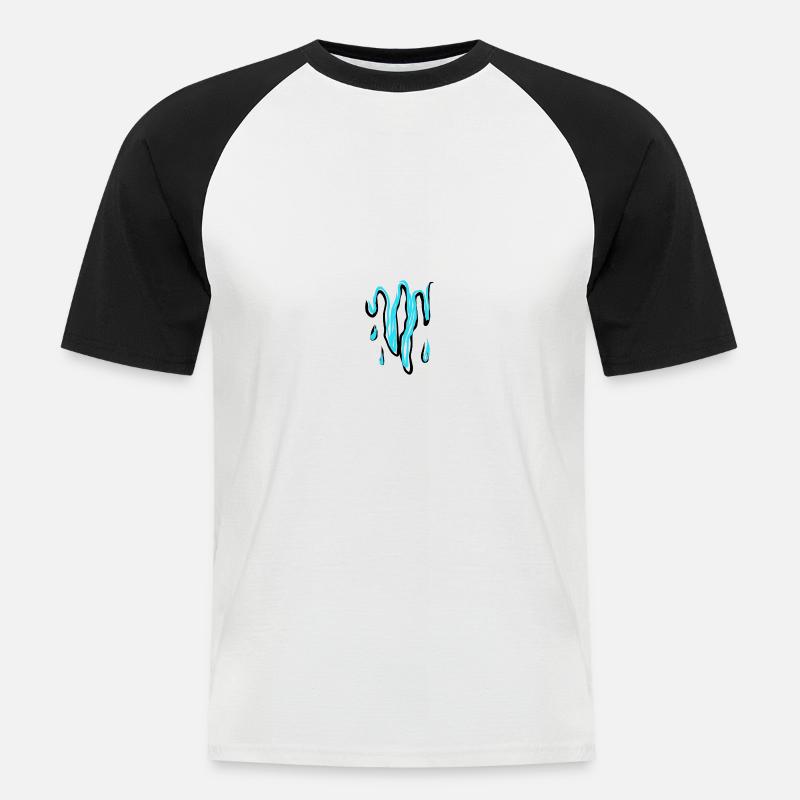Dripping blue Design Modern - Männer Baseball-T-Shirt - Weiß/Schwarz