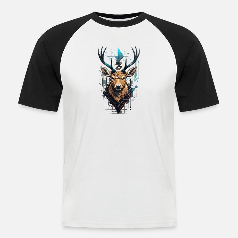 Deer antlers - Men's Baseball T-Shirt - white/black