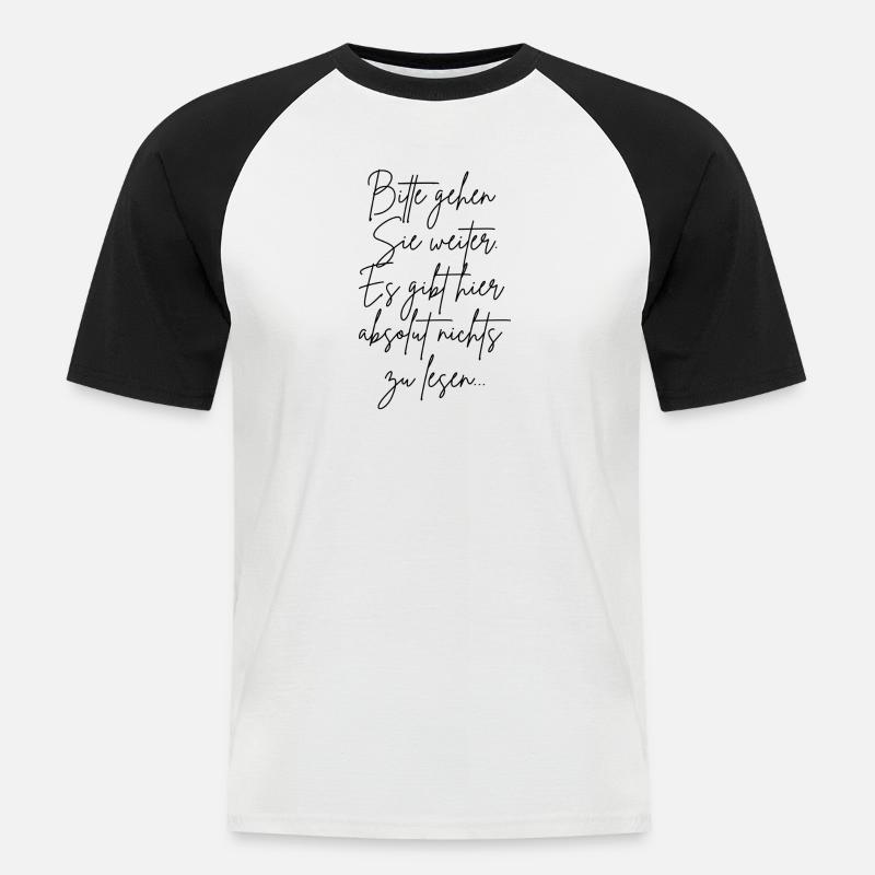 Bitte gehen Sie weiter... - Männer Baseball-T-Shirt - Weiß/Schwarz