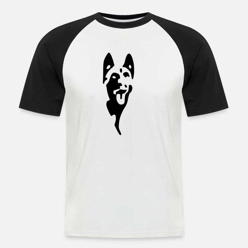 Malinois Protokoll - Männer Baseball-T-Shirt - Weiß/Schwarz