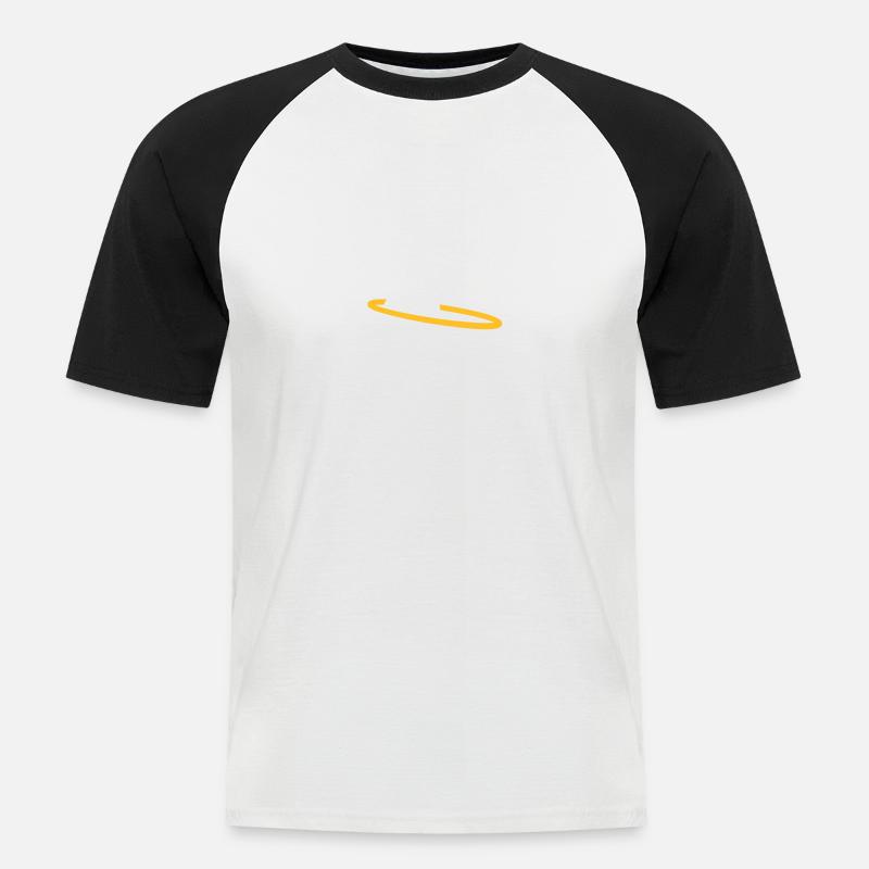 Kind spielt mit Hoolahoop - Männer Baseball-T-Shirt - Weiß/Schwarz